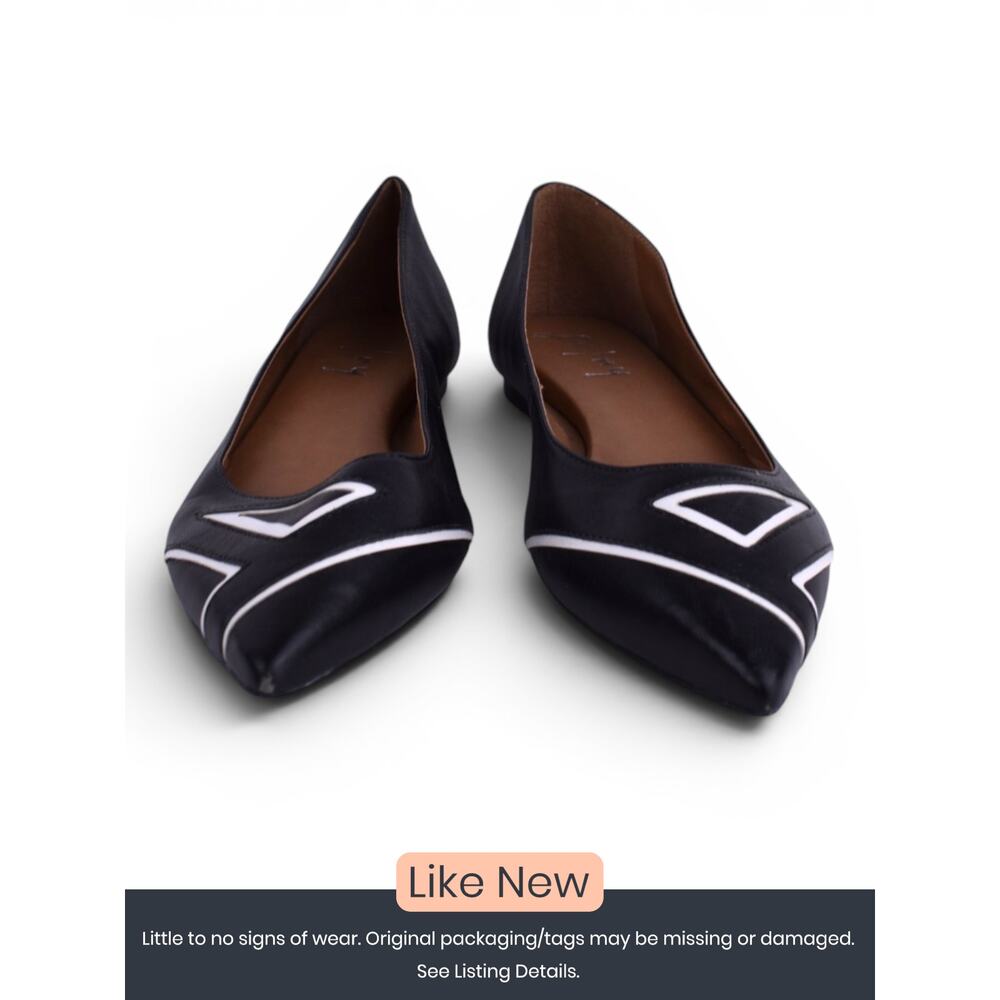 French Break Quiver Pointed Toe Flats Black Women's Size 9.5